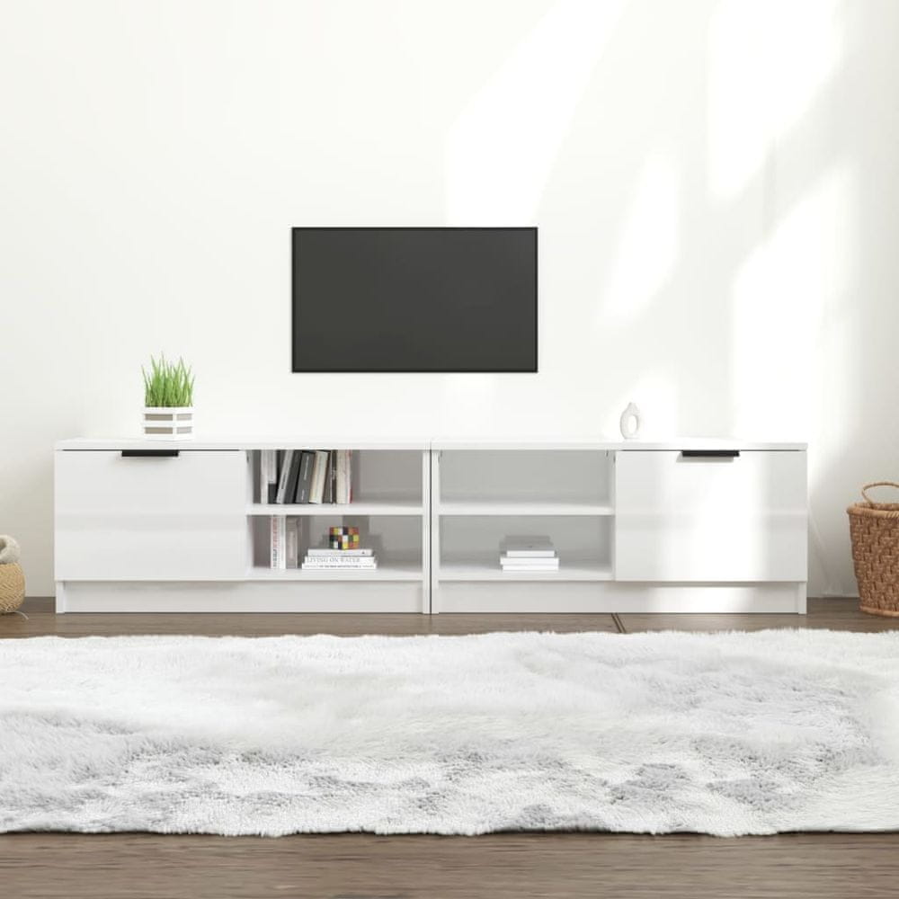 Vidaxl TV stolíky 2 ks lesklé biele 80x35x36,5cm spracované drevo